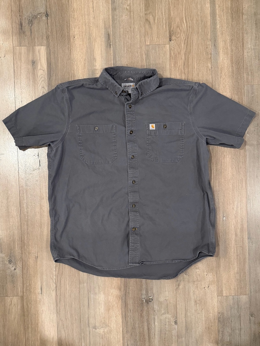 Carhartt Short Sleeve Button-Down Shirt - Charcoal Gray